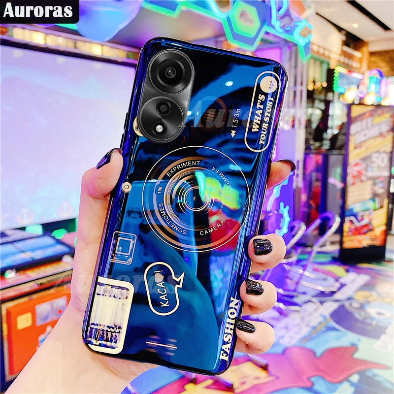 For OPPO A38 4G Phone Case Electroplating Blue Light Camera Design Soft Cover for OPPO A38 Cover Casing HP