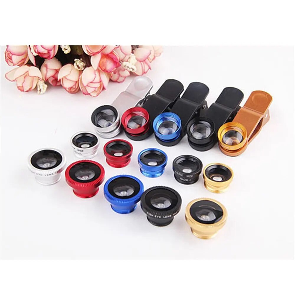 4 in 1 camera lens kit 2X telephoto lens +180 Fisheye Fish eye + Macro + 0.67X Wide angle Lens for iphone 6 Samsung HTC CL-85-2X. 