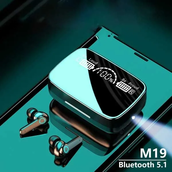 "M19 TWS Bluetooth Earbuds M19 TWS Bluetooth Earbuds Touch Control Wireless Bluetooth 5.1 Headphones With Microphone Waterproof Earbuds Headsets"