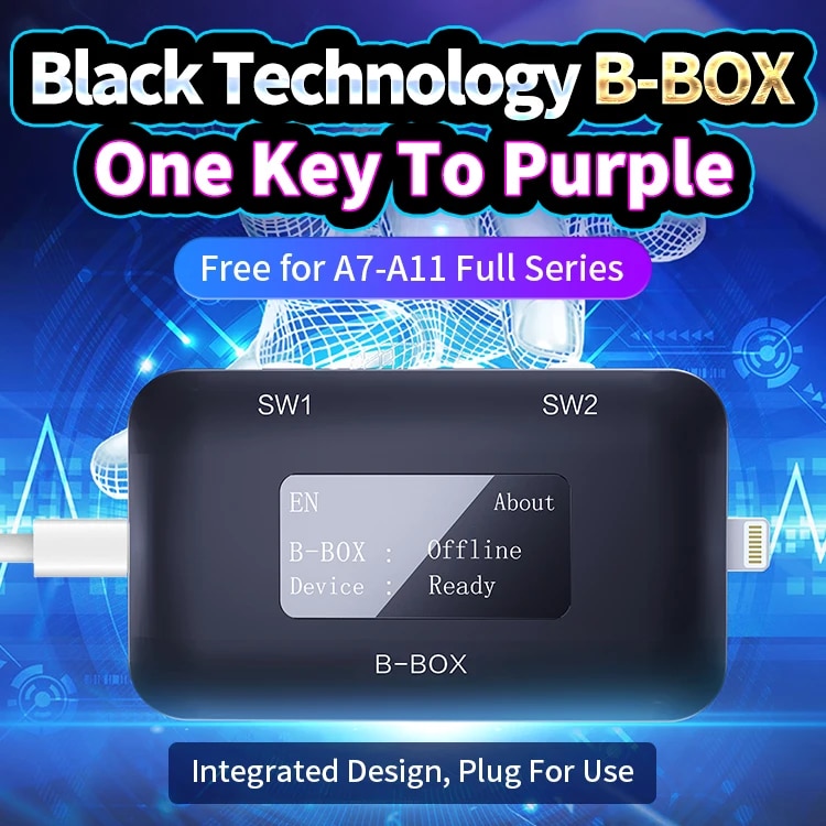 JC JCID BBOX B BOX Pro DFU Box Window DCSD Cable IOS A7-A11 One Key Purple Mode iPhone iPad Modify NAND Syscfg Data Read Write. 