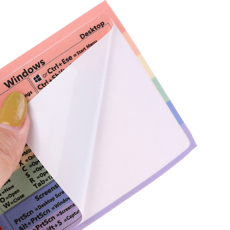 Windows Keyboard Reference Shortcut Cheat Sheet Sticker Water Proof Rainbow. 