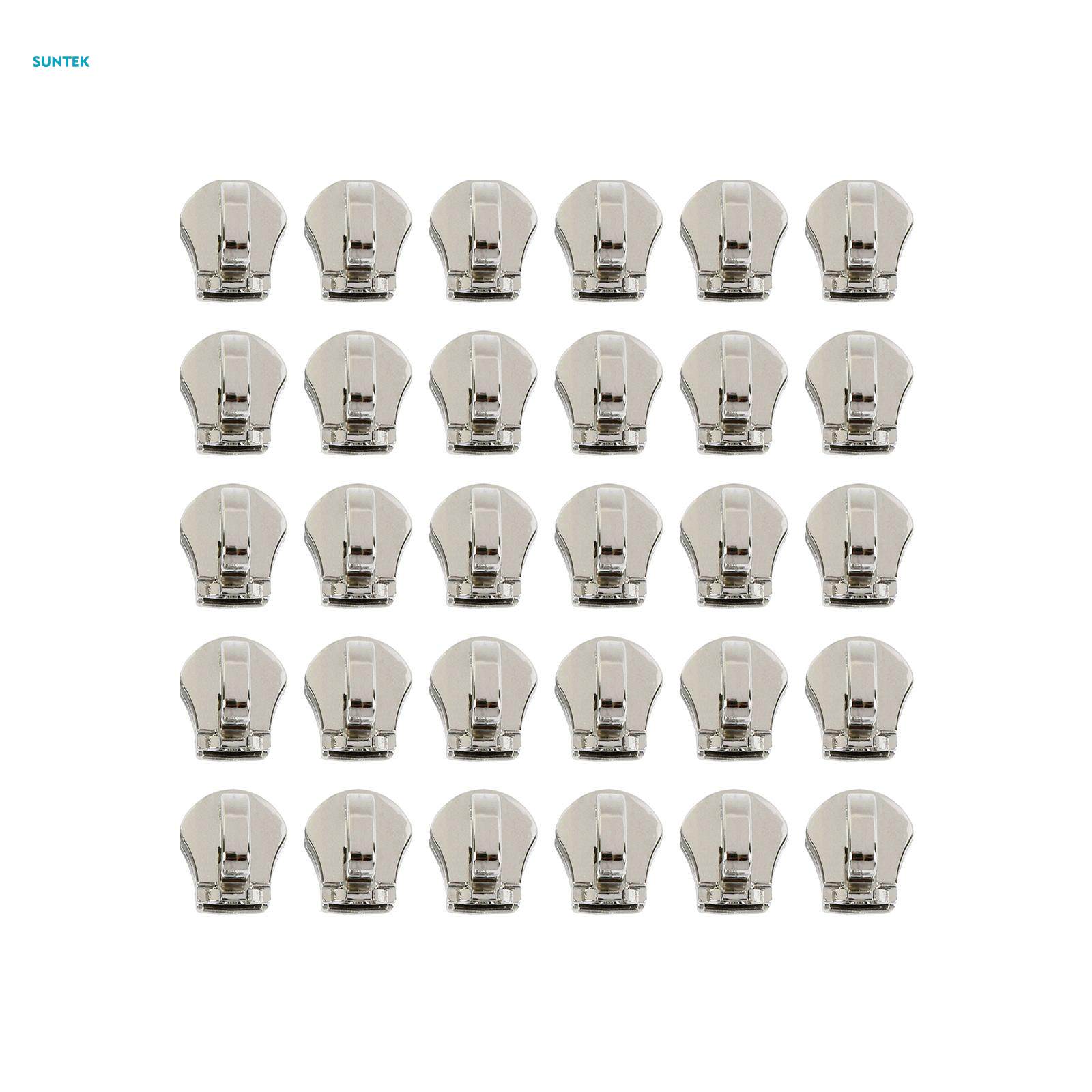 30Pcs Zipper Sliders Only #5 Zip Slides Metal Zip Pulls Not Included for Repairing Coats, Jackets. 
