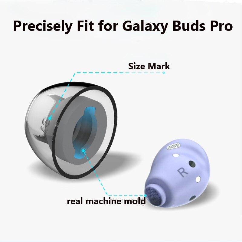 Upgraded Latex H370+ Ear Tips for Samsung Galaxy Buds Pro Protective Case Anti-allergic Avoid Falling Earbuds Dustproof Filter. 