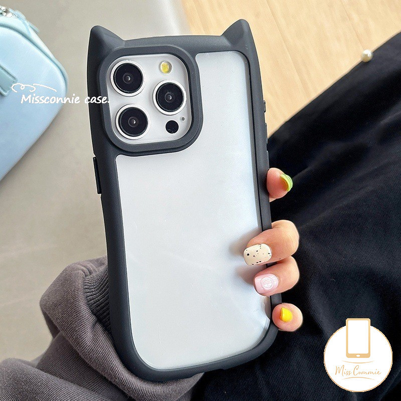 Cute Cat Scratch Bracket Braided Bracelet 2 In 1 Acrylic Simple Candy Solid Color Case Compatible for IPhone 15 11 13 12 14 Pro Max 15 14 13 12 Pro 12Pro Cartoon Cat Ear Soft Case. 