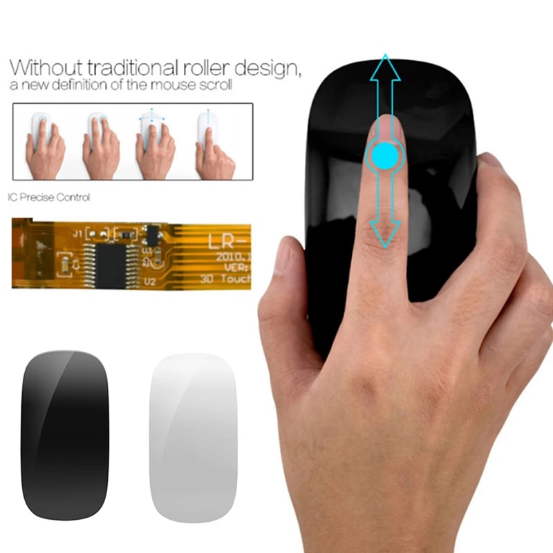 Multi-Touch Magic Mouse 2.4GHz Mice For Windows Mac OS White/Black For Laptop/Game/Desktop Drop Shipping. 