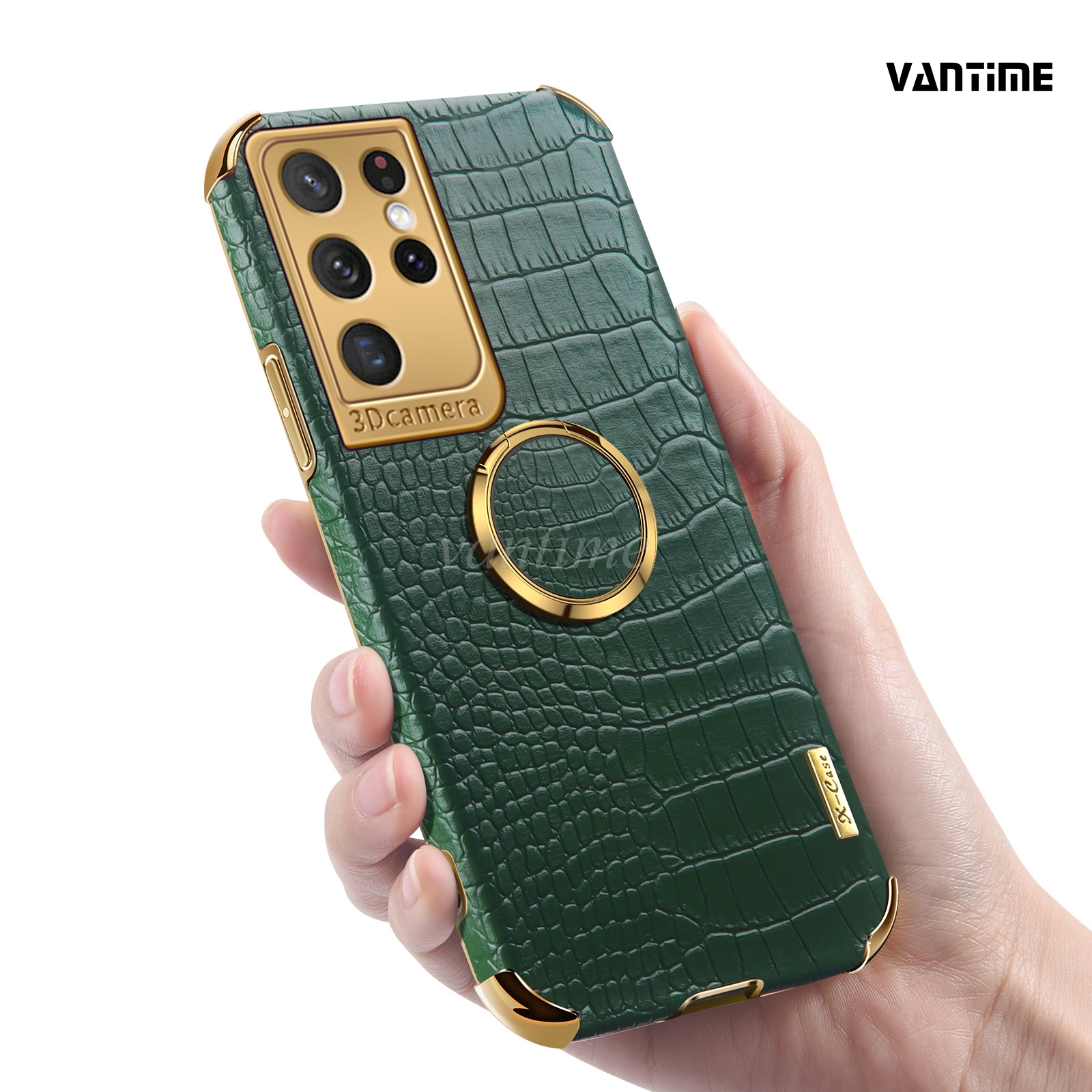 Vantime for Samsung Galaxy S21 ultra soft silicone case slim metal ring enamel cover