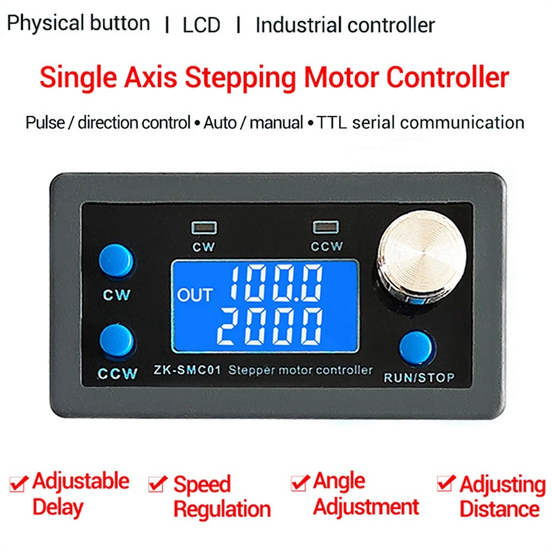 ZK-SMC01 Stepper Motor Driver and Controller DC 5-30V Reverse Pulse Speed Control Board Programmable PLC Serial. 