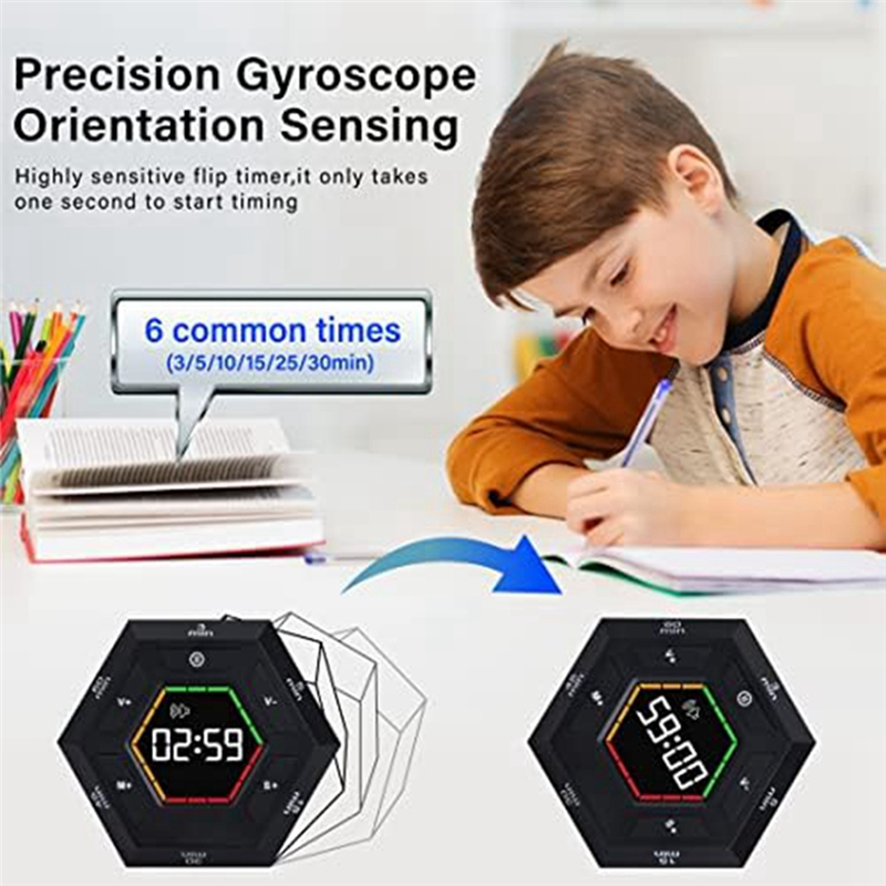 1 Piece Pomodoro Timer Productivity Timer Black Plastic Time Management Tool 3, 5, 15, 30, 45, 60 Minute Preset Smart Countdown Timer. 