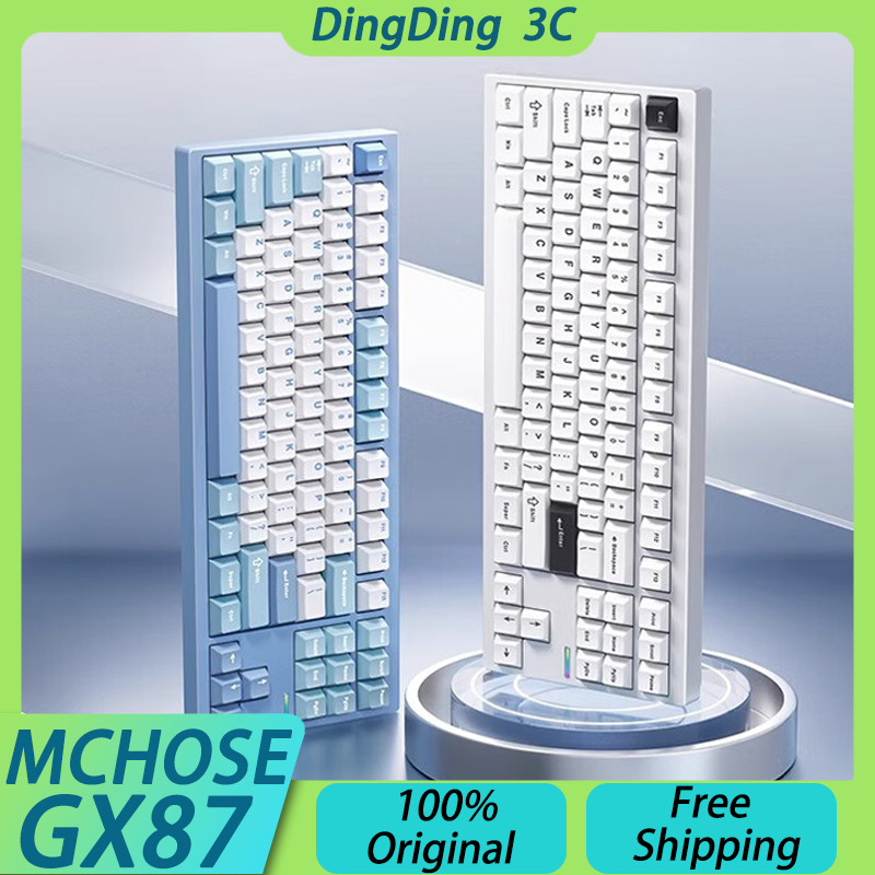 MCHOSE GX87 Mechanical Keyboard All Aluminum Alloy Bluetooth Wireless Gaming Keyboard Gasket RGB Hot Swap NKRO PC Gamer Custom