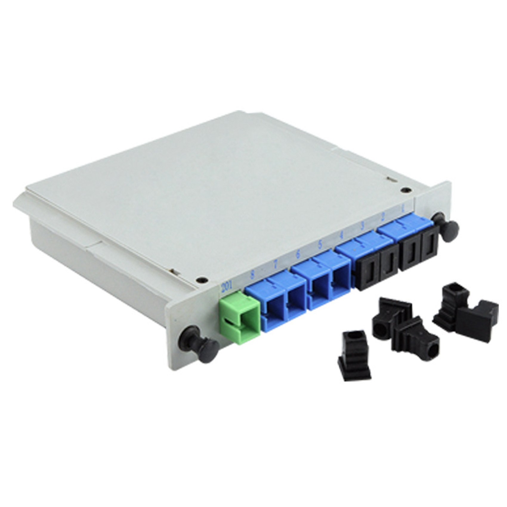 4X Fiber Optic Plc Splitter 1 x 8 Insertion Outdoor Electrical Splitter / Lgx / Cassette Type Sc/Apc. 