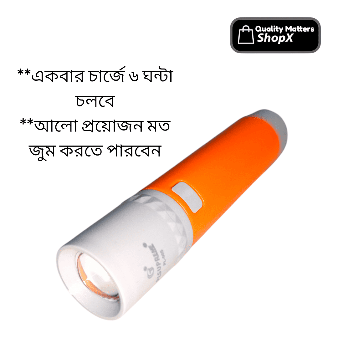 Zoom Torch Light High Power LED Flashlight Rechargeable Light. 