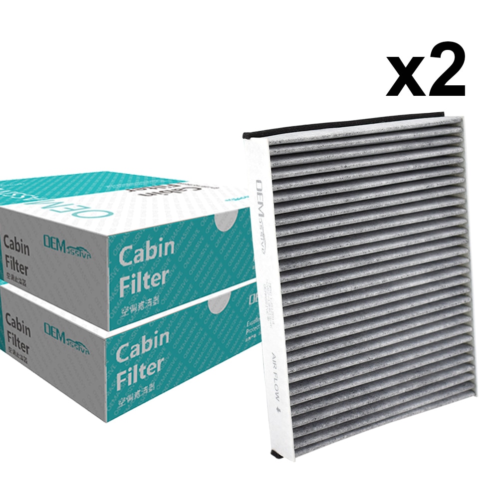 2x Car Pollen Cabin Air Conditioning Filter Activated Carbon CV6Z-19N619-A For Ford C-Max 2 Escape Kuga Focus 3 Transit Connect. 
