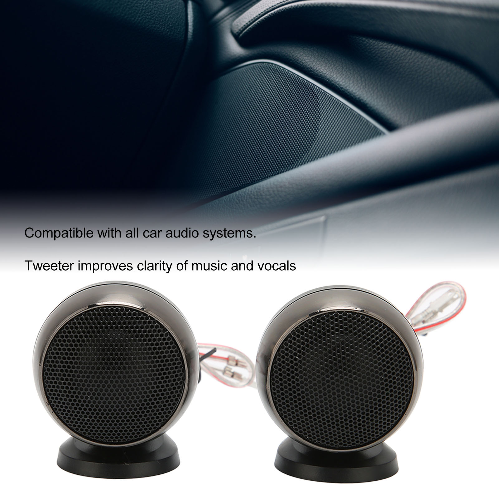 Dome Tweeter, Compact Design Car Tweeter Built in Capacitor 25mm for Car Audio Systems. 