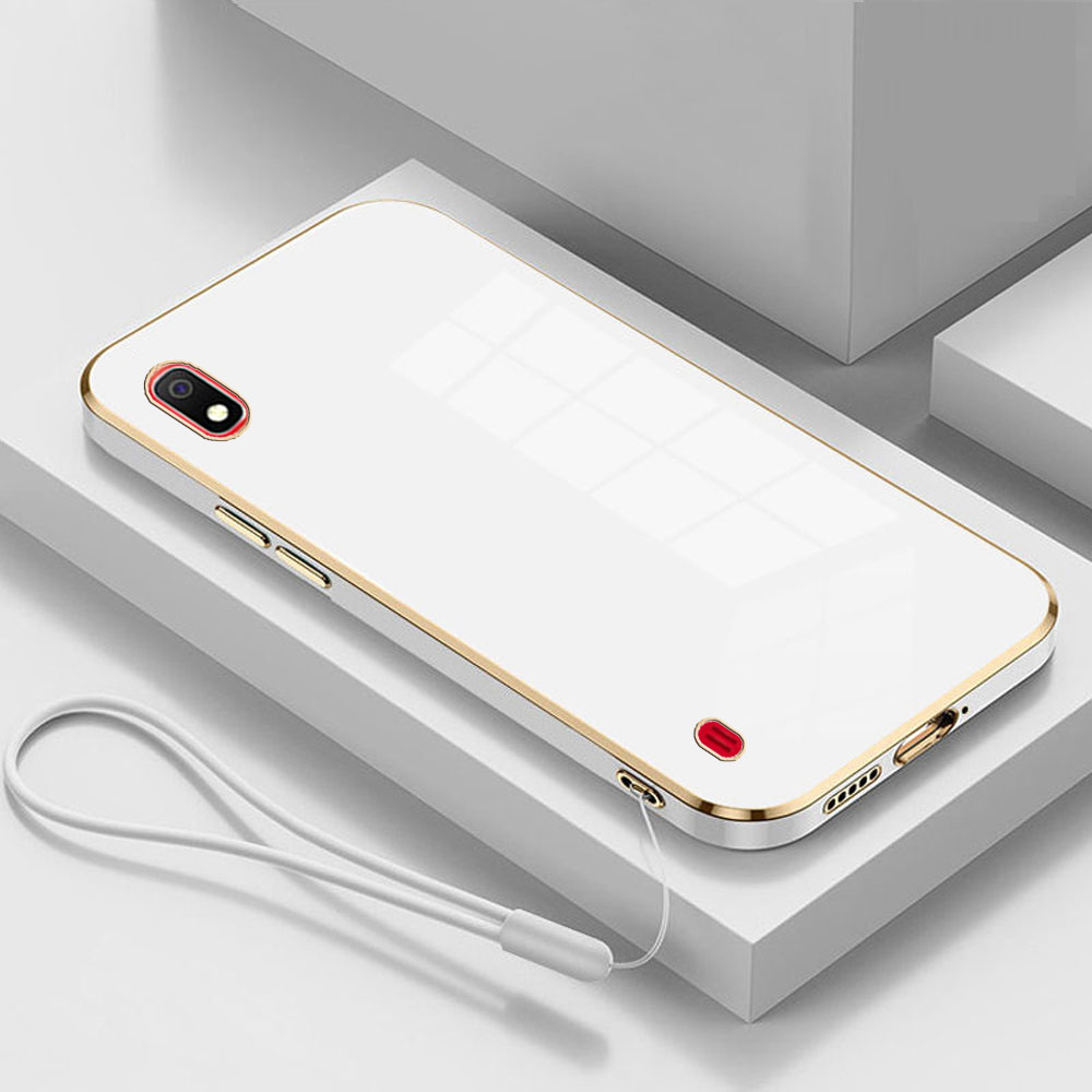 For Samsung Galaxy A10 Case Luxury Square Plating SM-A105F, SM-A105G Phone Case ShockProof Silicone Back Cover Fundas. 