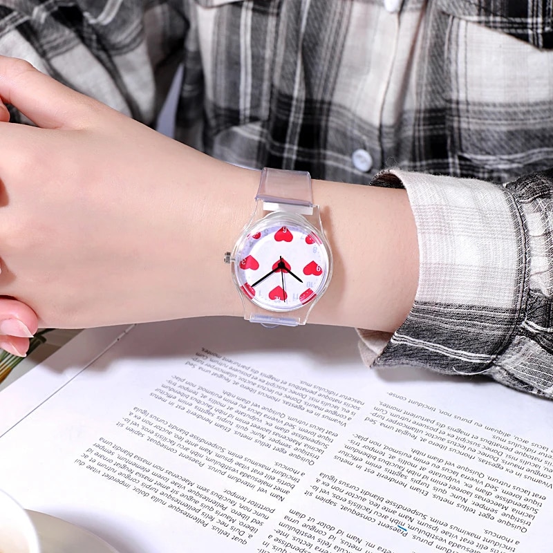 【3C VictoryEagle】Kids Quartz Sport Horloge Meisjes Jongens Kinderen Horloge Cartoon Transparante Kleur Eenvoudige Nieuwe. 