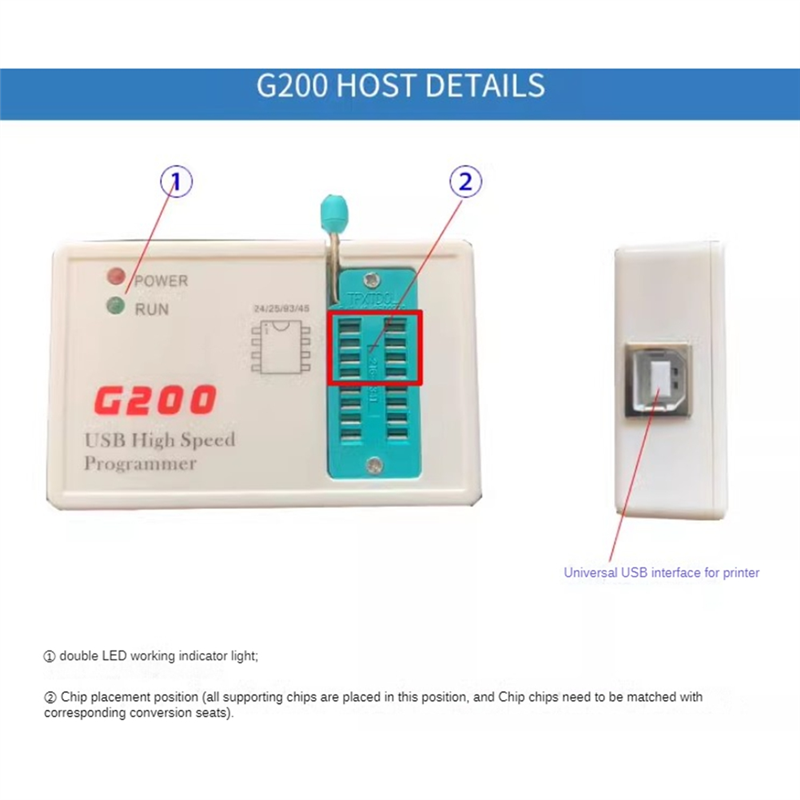 G200P Offline Programmer Offline Download Line SPI FLASH EEPROM Burning 24-25 Bios Multifunction Burner. 