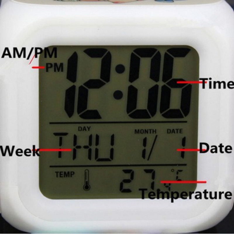 New pokemon go Digital 7 Colors Change LED Digital Alarm Clock Night light Colorful Changing clock. 
