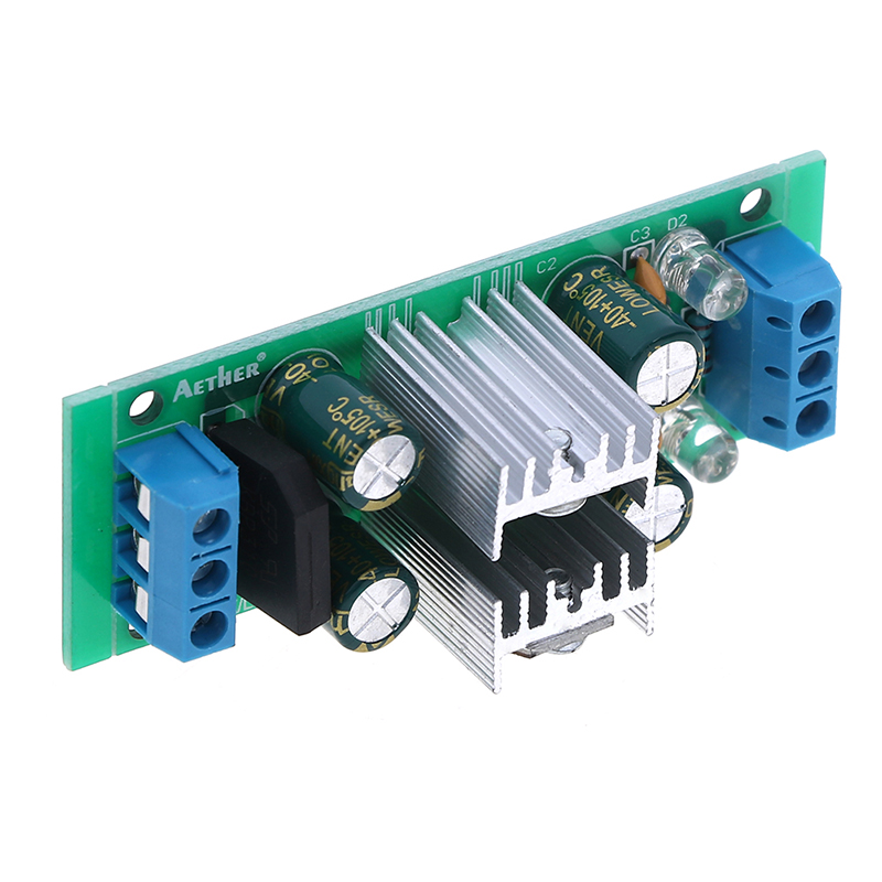 LM7812 + LM7912 ±12V dual voltage regulator rectifier bridge power supply module. 