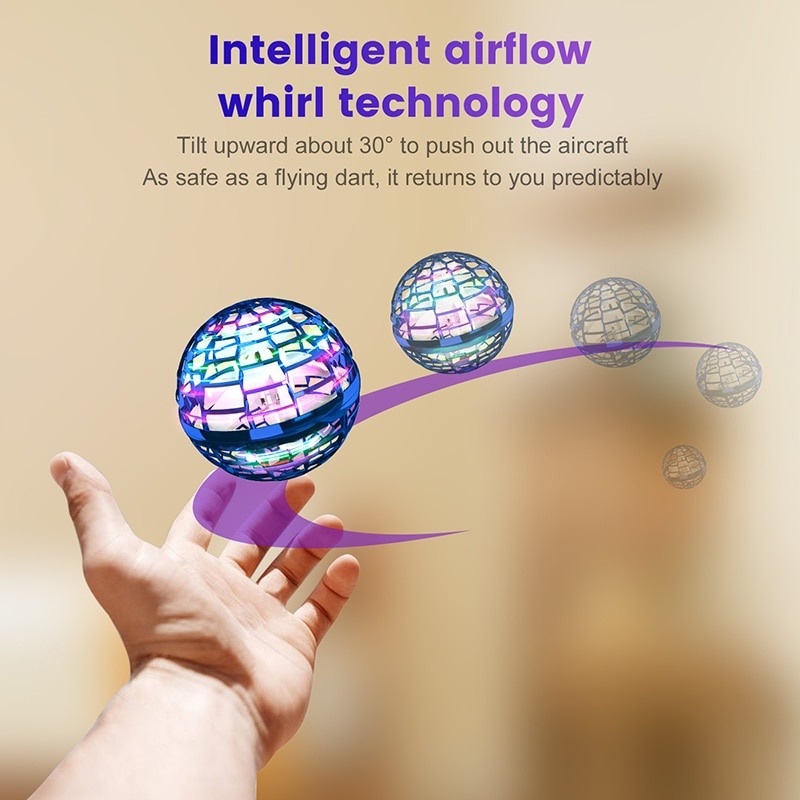 Controllable Magic Ball Flying Ball Boomerang 360° Rotating Fly Ball Magic Drone Orb Flying Spinner Fidget Toys Party Games Kids Toys. 