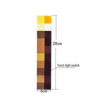 （New）[Ready tock Light Up Torch 28CM High Brightne LED Minecraft Hand Held or Wall Mount Flahlight. 