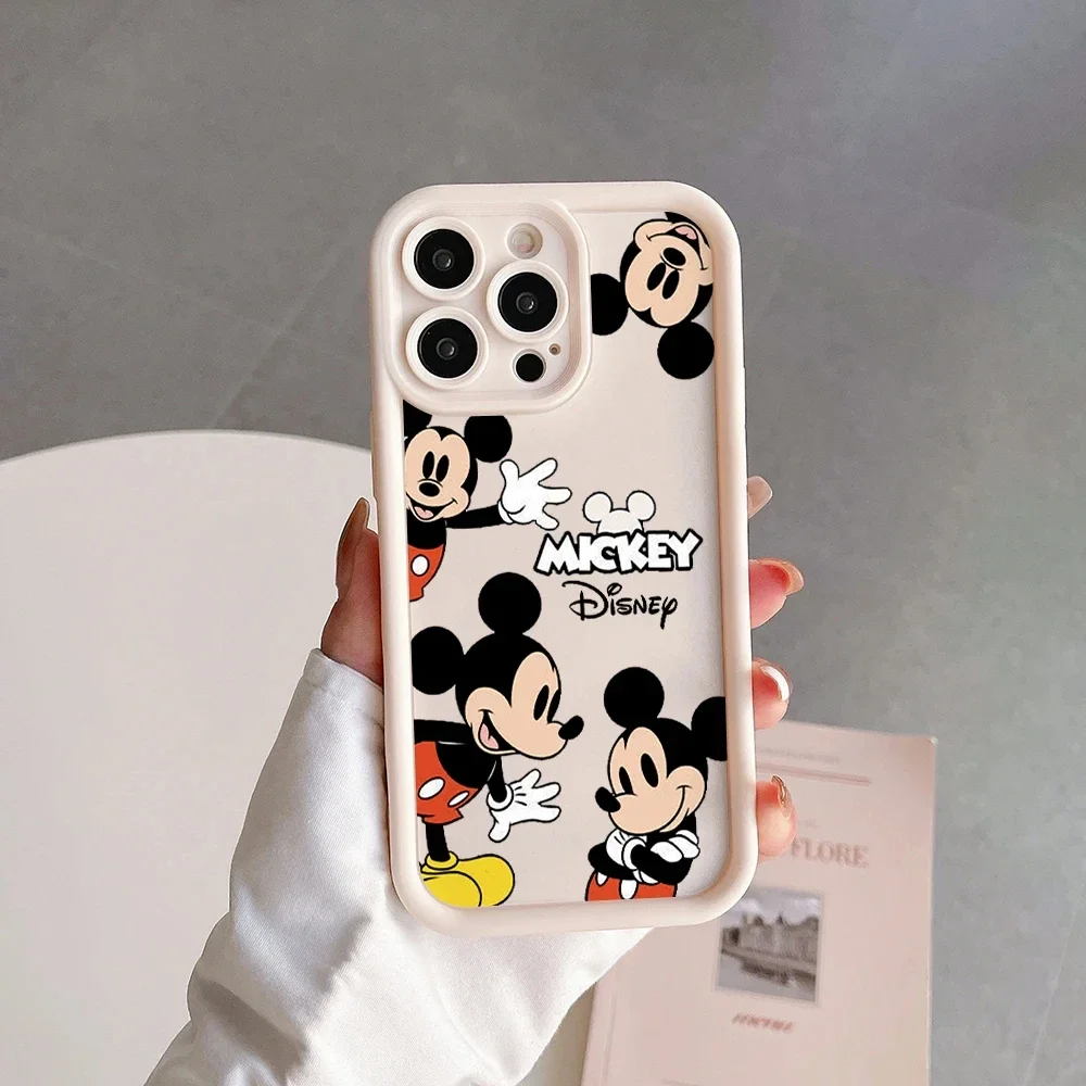 Disney Mickey Minnie Mouse Cute Siliocne Phone Case For iPhone 14 12 13 11 15 Pro Max XR XS X 7 8 Plus Shockproof Back Cover. 