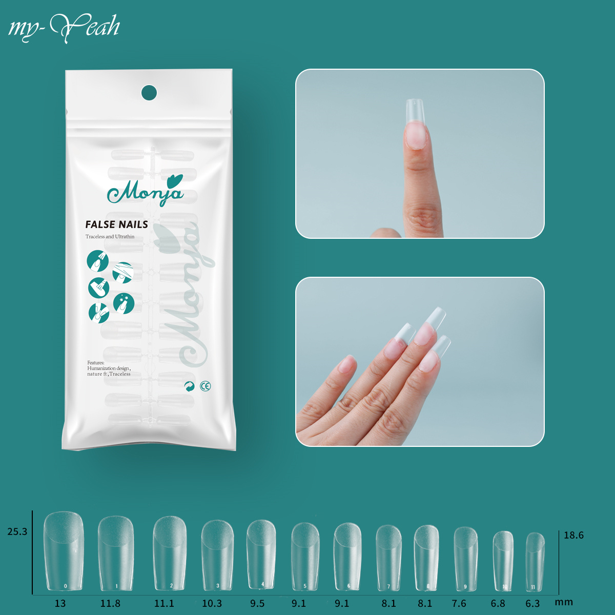 Myyeah 120/240pcs Matte False Nail Tips Frosted Coffin French Oval Square Stiletto Long Tips Acrylic Artificial Nails