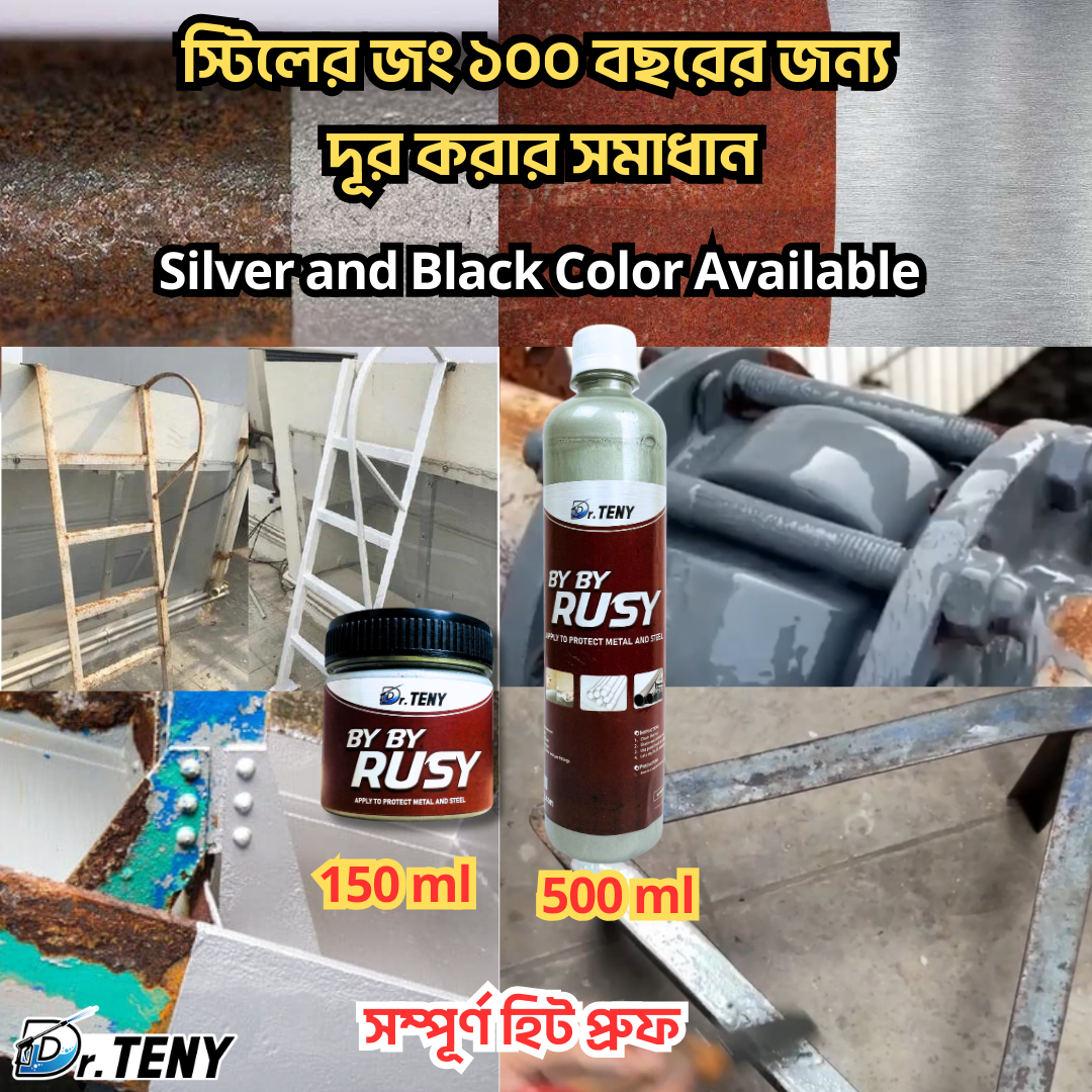 Dr Teny Anti-Rust Paint For Metal-Multiple Colors To Choose, By By Rusy, dr teny Rust Preventative Coating, Water-Based Metal Rust Remover, Water Based Metallic Paint, Anti Rust Paint For Metal 150 ML and 500 ML. 