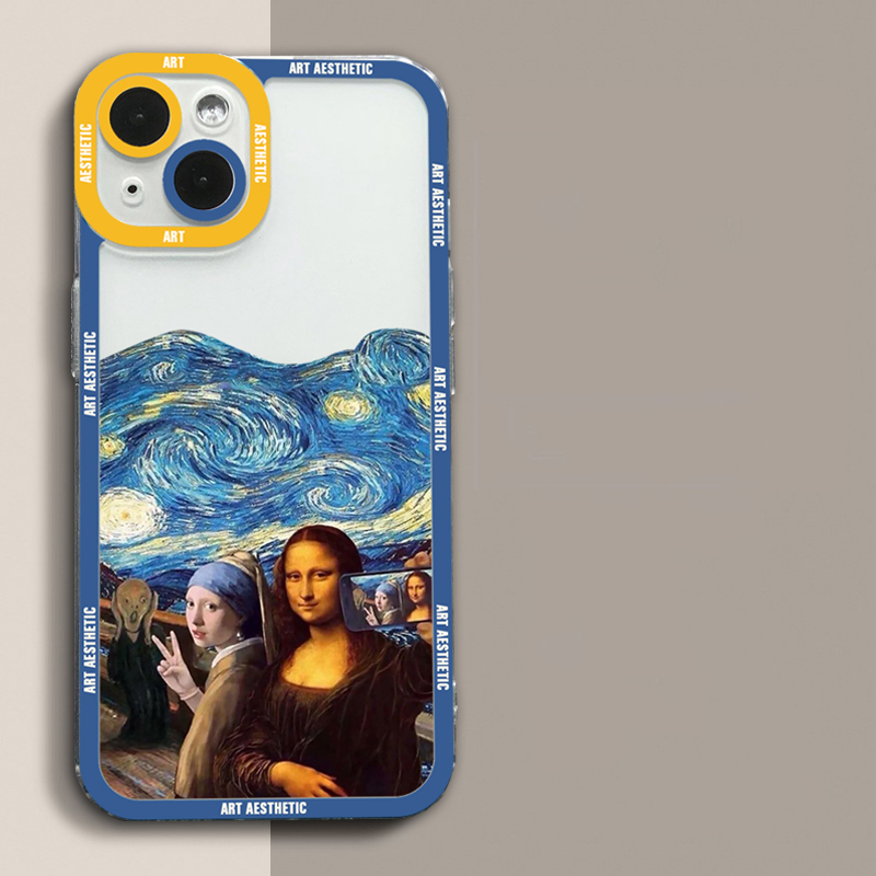 Great Art Aesthetic David Mona Lisa Clear Phone Case For iPhone 16 15 14 13 12 11 Pro Max Mini XS X XR SE2 7 8 Plus Soft Cover. 