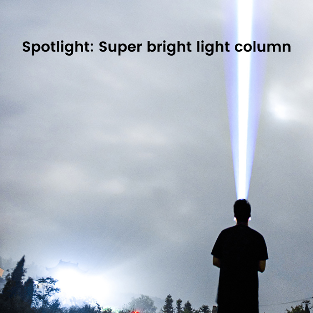 GC Glare Torch, Digital Display USB Rechargeable Flashlight, 30000 Lumens Brightest Torch With 360 ° Camping Light, 4+6 Lighting Modes Flashlight. 