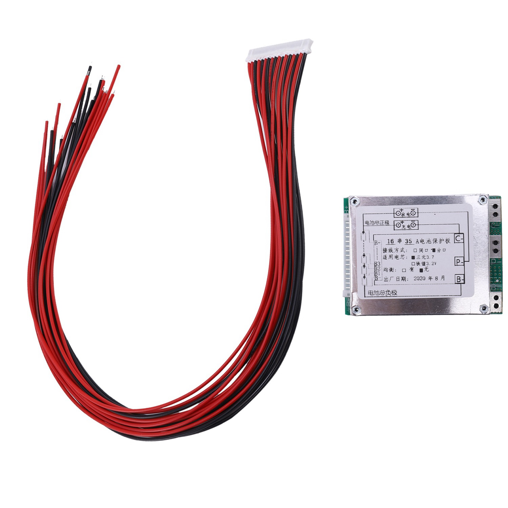 3X 16S 60V 35A Li-Ion Lithium 18650 Battery BMS PCB Protection Board with UPS Energy Inverter