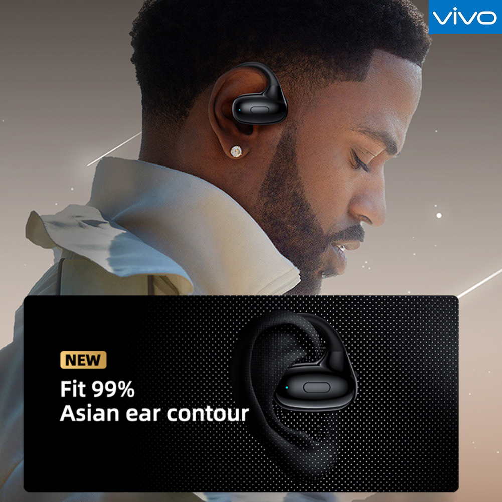【Ready Stock+FREE Shipping+COD 】VIVO T18 Wireless Earbuds Open Ear Headphones With Earhooks Built-in Mics Headset For Sport Running Workout. 