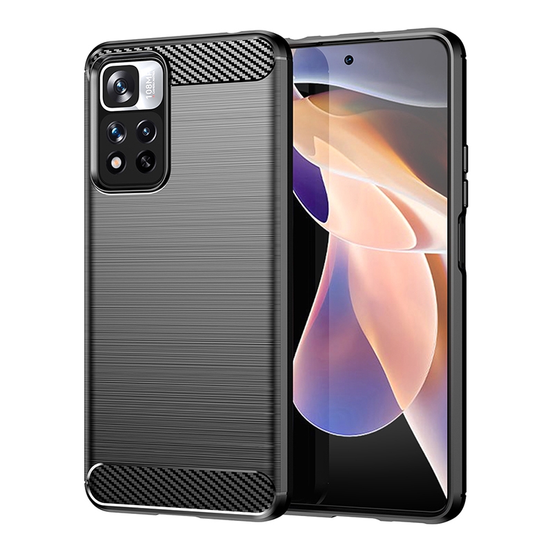 (New)For Xiaomi Redmi Note 11 Pro / Note 11 Pro+ Brushed Texture Carbon Fiber TPU Case