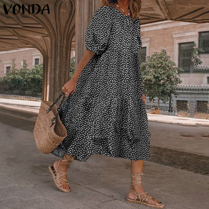 Mid-Calf Dresses Femme Party Robe 