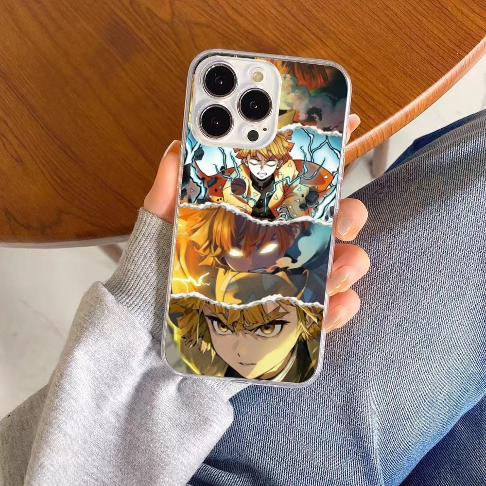 Demon Slayer Zenitsu Mobile Phone Case for iPhone 15 14 13 12 11 XS X 8 7 6 Plus Mini Pro Max SE 2022 Clear Phone Cover Funda. 