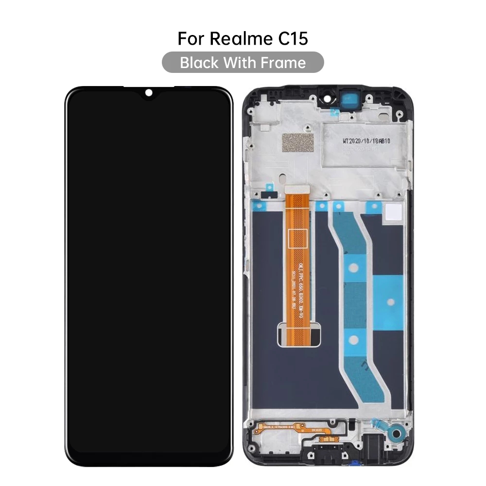 LCD With Frame For OPPO Realme C12 Vision 1 C15 RMX2180 Display Touch Screen Digitizer Assembly Replacement Parts. 