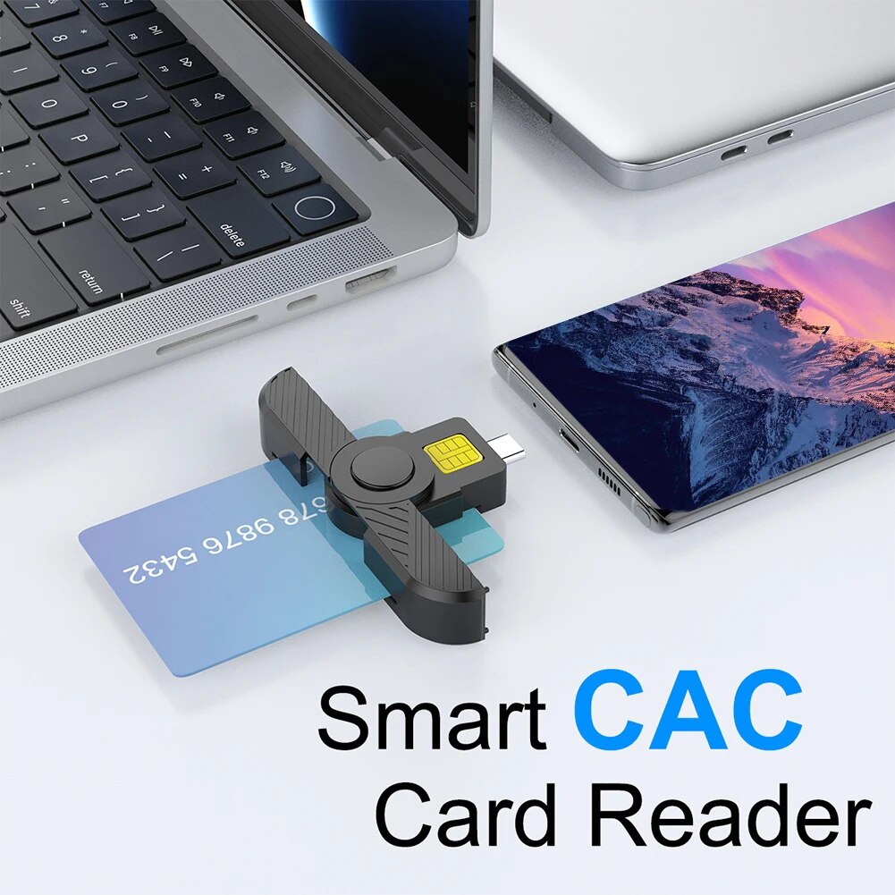 Portable Smart USB Type-C Card Reader for PC Laptop for Bank Card IC/ID EMV DNIE ATM CAC SIM Card Cloner Connector Card Reader. 