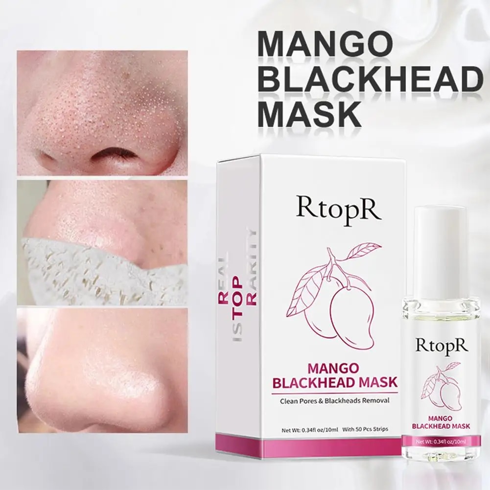 Mango Blackhead Nasal Mask Nose Pore Strips Blackhead Remover 2 in 1 Peel Off Face Mask 50PCS Nose Plants Pore Strips. 