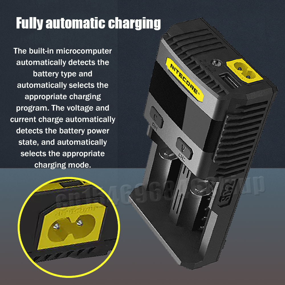 100% New Original Nitecore SC2 Intelligent Faster Charging Charger With LCD Display For IMR Li-ion 18650 14450 16340 AA Battery. 