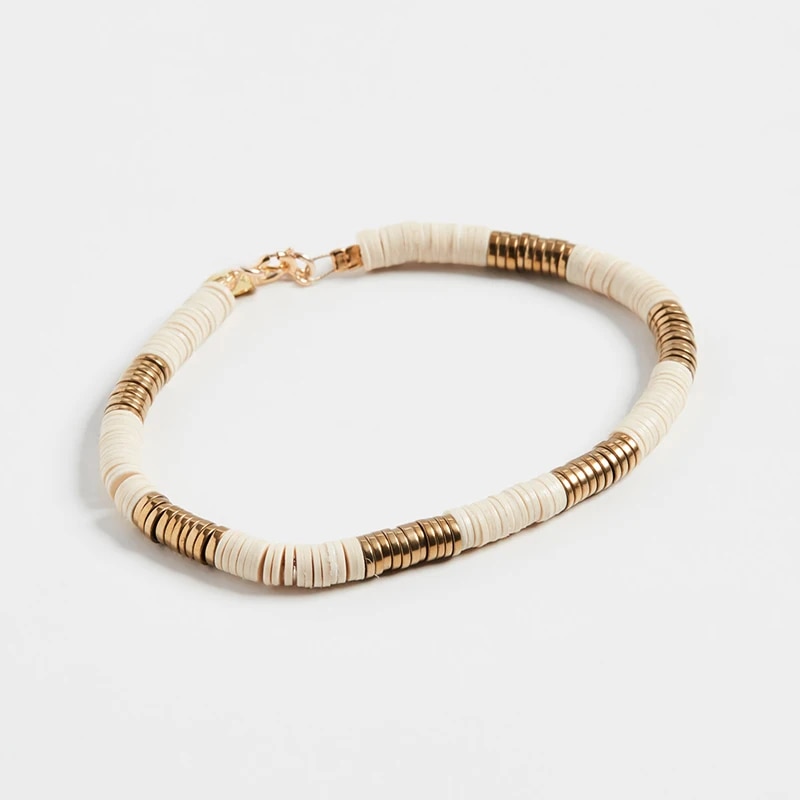 【3C VictoryEagle】aliexpress collier vsco girl heishi beads jewelry black Blue Stripe Vinyl