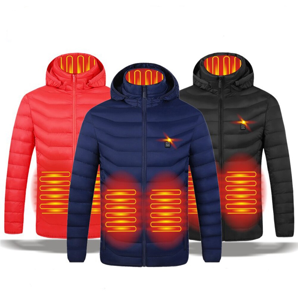 4 Heated Vest Jacket Fashion Men Women Coat Clothes Intelligent Electric Heating Thermal Warm Clothes Winter Heated Hunt-Black. 