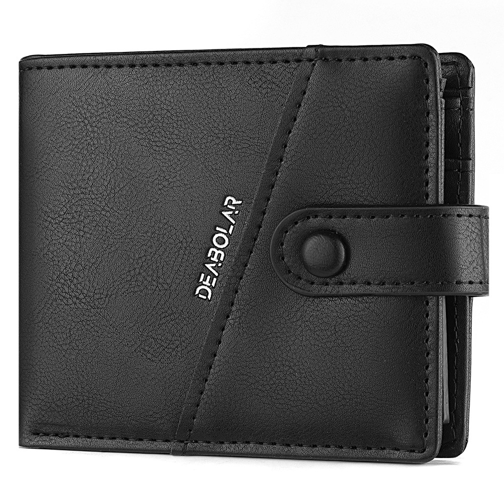 New Men's New Casual Street Style Vintage Short Multi Layer PU Leather Anti-RFID Wallet, Card Holder