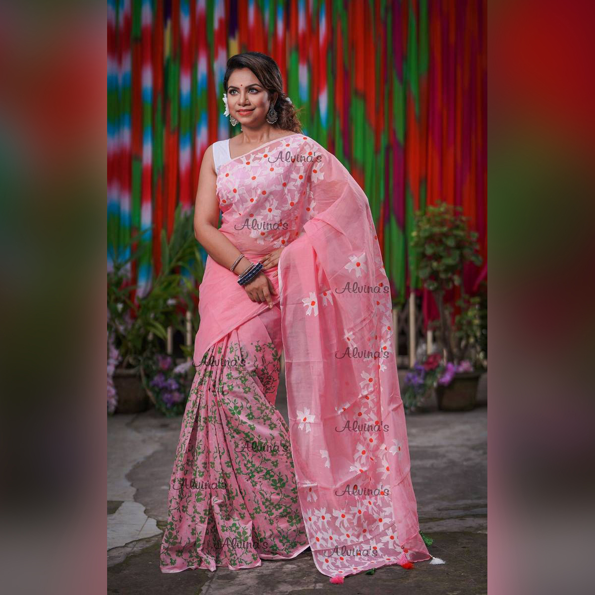 Exclusive Designer Pink Shuli Ful Half Silk Saree For Women Buy Online At Best Prices In Bangladesh Daraz Com
