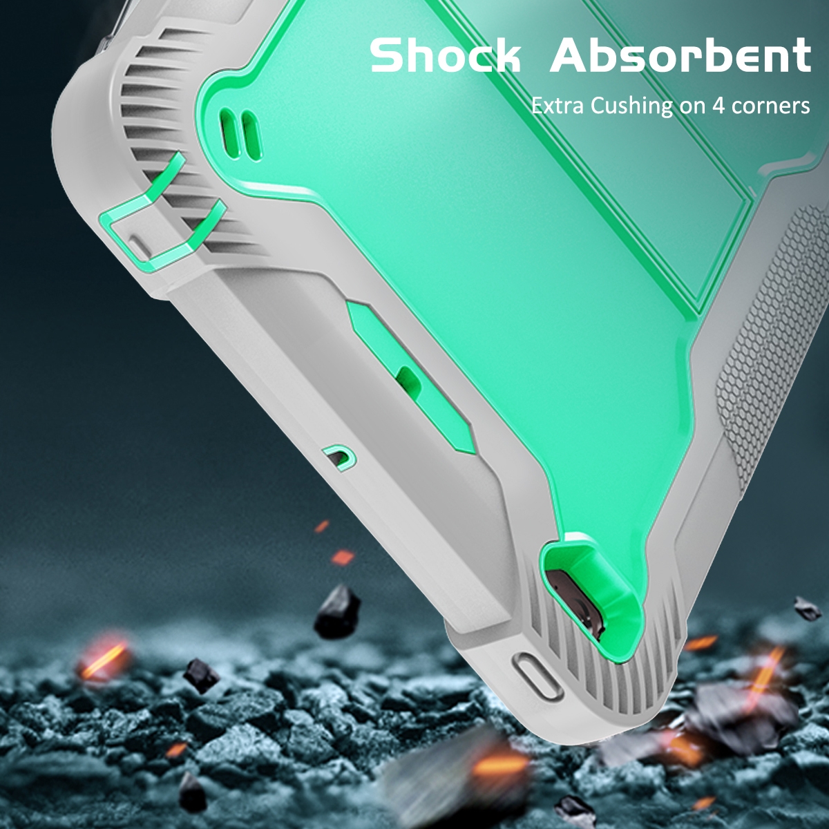 Silicone + PC Shockproof Protective Case with Holder For iPad mini / mini 4. 
