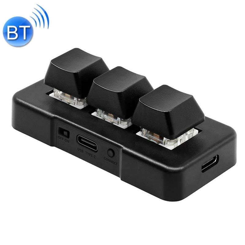 MK321BT Bluetooth 5.1 3 Keys Custom Keys Game Office PS Clip Macro Programming Keypad. 