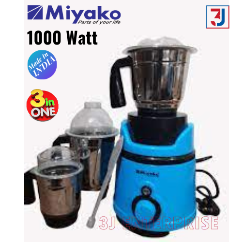Miyako 3 in 1 Blender & Mixer Grinder XCEL | 1000 Watt  Heavy Duty Motor | Made in India. 