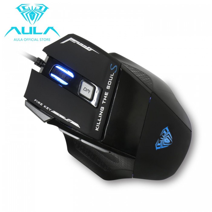 AULA S12 Gaming Mouse Wired 6400DPI 7 Programmable Buttons Backlit Ergonomic Gamer Mouse for Laptop Desktop PC Computer. 