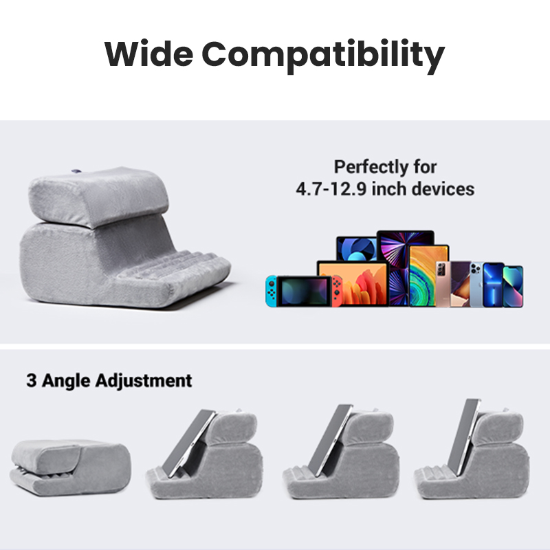 UGREEN Tablet Pillow Stand for Lap Soft Tablet Stand Holder Bed with 3 Viewing Angles Adjustable Pillow Holder for iPad Pro 9.7, 10.5, 11, 12.9 Air Mini 5 4 3 2 E-Reader. 