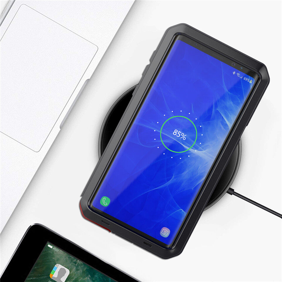 R-JUST for Samsung Galaxy S22 Ultra S21+ S20 Plus S10+ S10E S8+ S9+ S6 S7 edge Heavy Duty Protection Doom armor Metal Aluminum phone Case for Samsung Galaxy Note 20 Ultra Note 10+ Note 9 Note 8 Cover. 