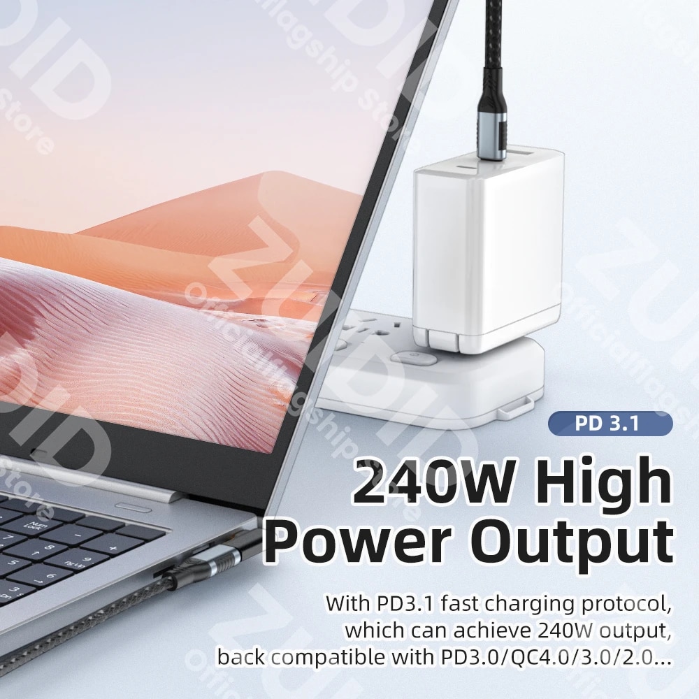 USB4.0 40Gbps PD240W USB C to Type C Adapter Thunderbolt3 8K@60Hz 48V@5A Fast Charging Converter OTG Data Adapter For Macbook. 