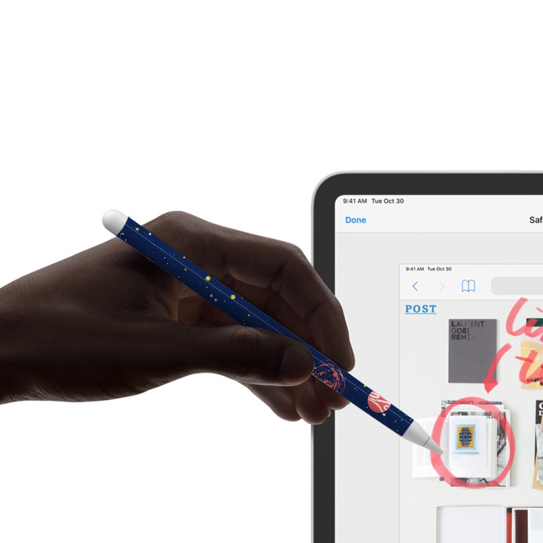 Cute For Apple Pencil 2 Stickers Scratchproof Ultra Thin Painted Sticker Skin Touch Stylus Pen Sticker Non-Slip Protective Paper. 